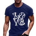 thumbnail image 4 of GZWYHT Mens T-Shirts,Mens Graphic T-Shirts Men's Summer Baseball Letter Printed Round Neck Short Sleeved T Shirt Tshirts Shirts,Men Clothing Dark blue S, 4 of 4