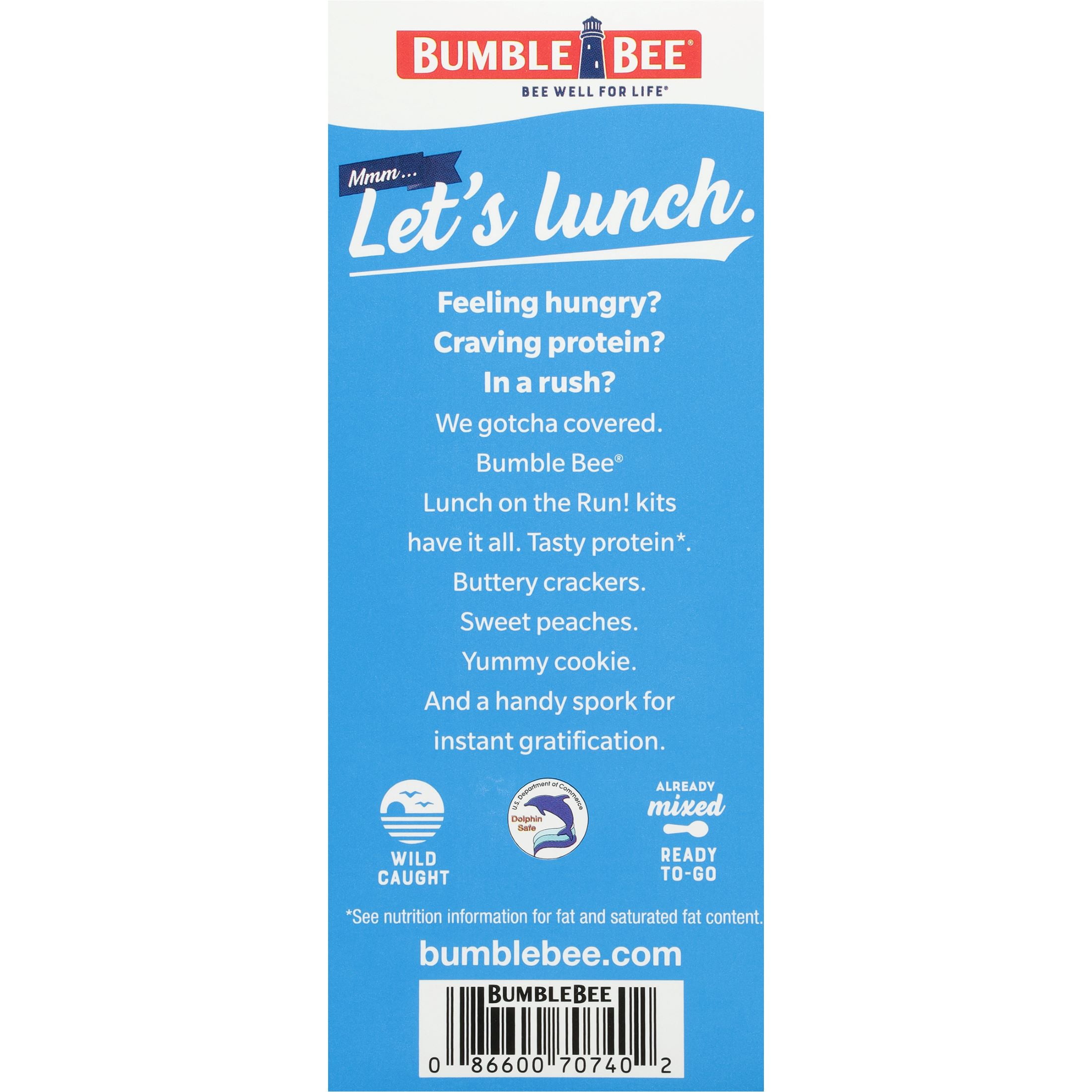 (2 pack) Bumble Bee Lunch on The Run Tuna Salad with Crackers Kit, Wild Caught, Ready to Eat, Includes Peach Cup and Cookie, Shelf Stable Box, 8.2 oz