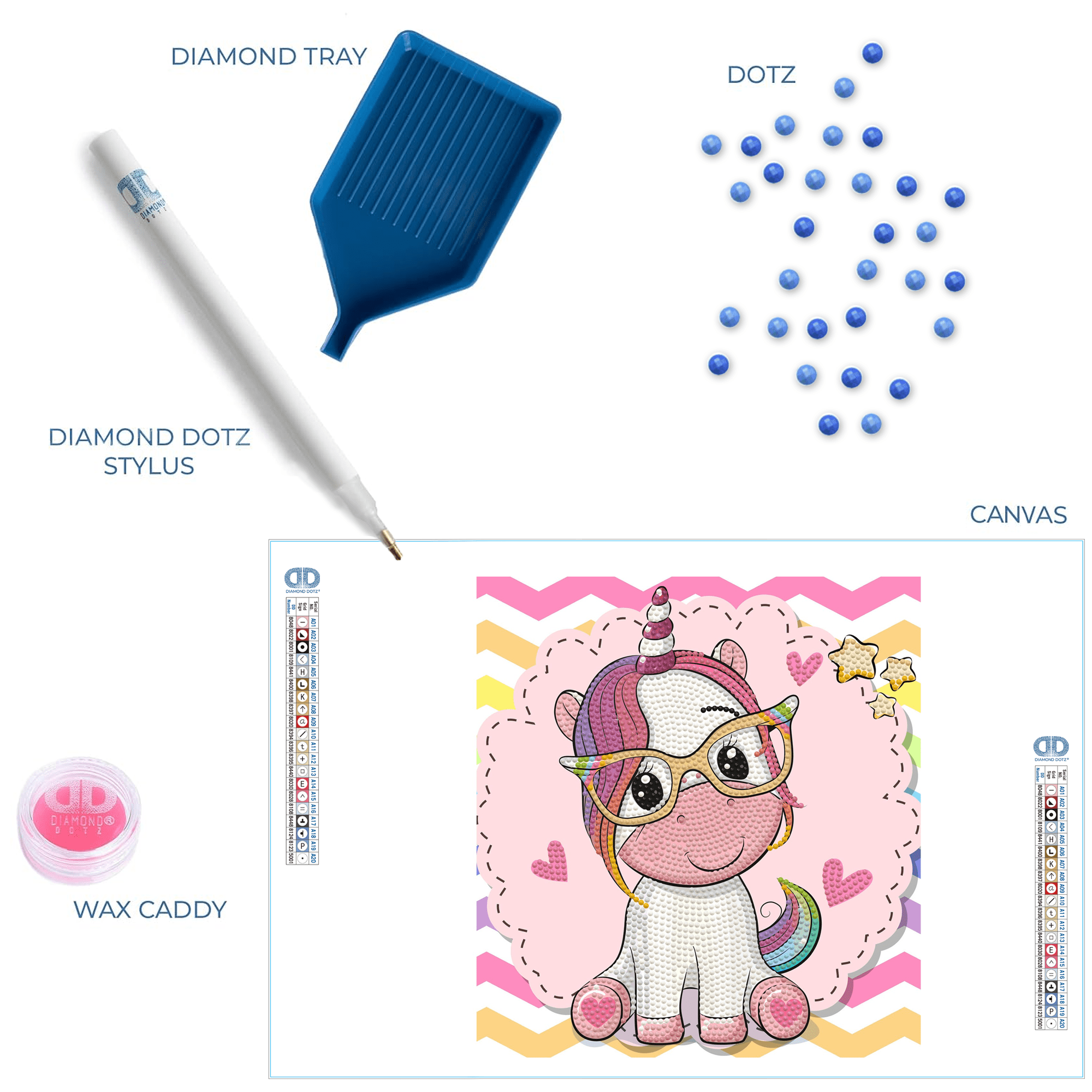 Diamond Dotz Sweet Studycorn Unicorn Diamond Painting Kits for Adults - Diamond Art Kits a Relaxing Creative Craft Kit with Dotz Gems 9"x9"