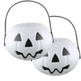 thumbnail image 1 of ZTTD 2Pcs Halloween Pumpkin Bucket, Plastic Pumpkin Bucket, Pumpkin Bucket Pumpkin Pail Halloween Candy Bucket Halloween Pumpkin Basket (Style1-White), 1 of 6