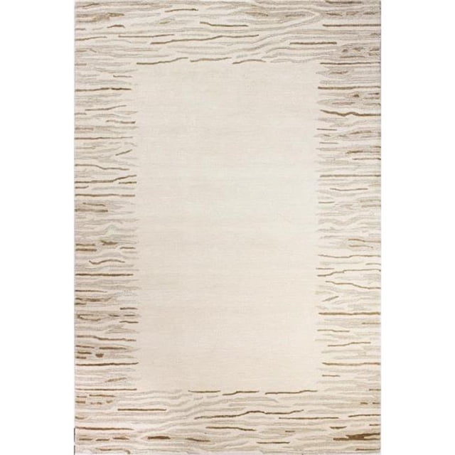 Bashian R129-IV-6X9-HG385 5 ft. 6 in. x 8 ft. 6 in. Greenwich Contemporary Wool & Viscose Hand Tufted Area Rug, Ivory
