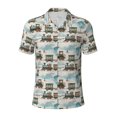 thumbnail image 2 of Daiia Transport Train Pattern Men’s Polo Shirts,Solid Deck Shirt,Classic Fit, Breathable Cotton Polo for Casual and Sport Wear-Small, 2 of 7