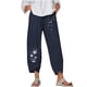 thumbnail image 1 of Pantalones Estampados de Bolsillo de Algodón Y Lino Sueltos Casuales de Verano Para Mujer Pantalones Odeerbi  ODB-6, 1 of 5
