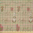 thumbnail image 2 of Ambesonne But First Coffee Fabric by the Yard Microfiber, Line Drawing Items, 2 Yards, Pastel Pink Pastel Brown, 2 of 2