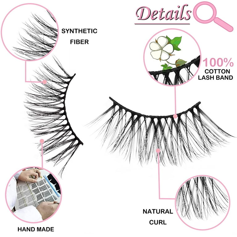 kmilro Manga Lashes Clear Band False Eyelashes 7 Pairs Anime