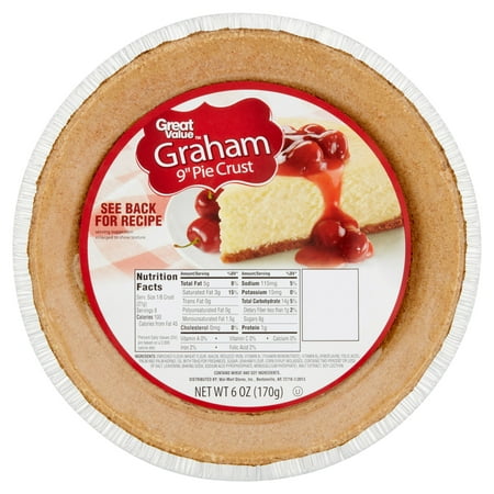 (3 Pack) Great Value: Graham Cracker Ready Pie Crust, 6 (Best Shortbread Pie Crust Recipe)