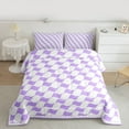 thumbnail image 2 of Castle Fairy Kids Teens Minimalist Geometric Grid 3 Pieces Queen Comforter Set,Minimalist Ultra Soft Bedding Sets,Abstract Stripes Bedding Comforter Set Breathable,Microfiber Bedroom Decor, 2 of 8
