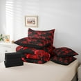 thumbnail image 6 of Manfei Fashion Red Rose 7pcs Bedding Comforter Set for Adult, Flower Floral Queen Bedding Sets, Romantic Anniversary Reversible Queen Sheet Sets, Breathable Home Decor, 6 of 8