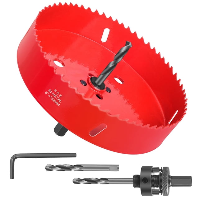 Cortador de agujeros bimetálico HSS NISUSK de 152 mm con kit
