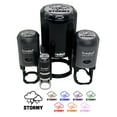 thumbnail image 1 of Stormy Storm Weather Day Planner Self-Inking Rubber Stamp Ink Stamper - Sky Blue Ink - Medium 1 Inch, 1 of 7