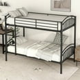 thumbnail image 2 of imerelez Twin Over Twin Metal Bunk Bed,Divided into Two Beds(Black), 2 of 9