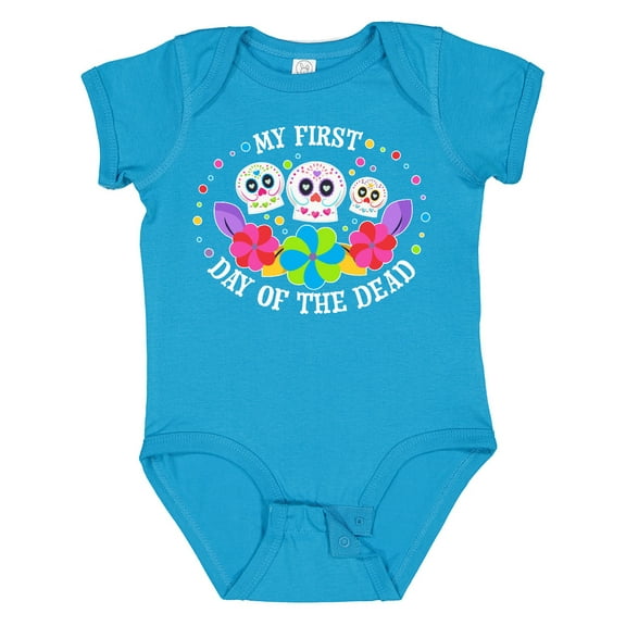 Inktastic My 1st Day of the Dead with Sugar Skulls and Flowers Boys or Girls Baby Bodysuit