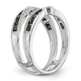 thumbnail image 6 of Solid 14K White Gold Engagement Wedding Ring Black and White Diamond Guard Size 7 (.748 cttw.), 6 of 8