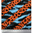 thumbnail image 1 of Soimoi Blue polyester Crepe Fabric Leopard & Wild Animal Skin Print Fabric by Yard 42 Inch Wide, 1 of 3