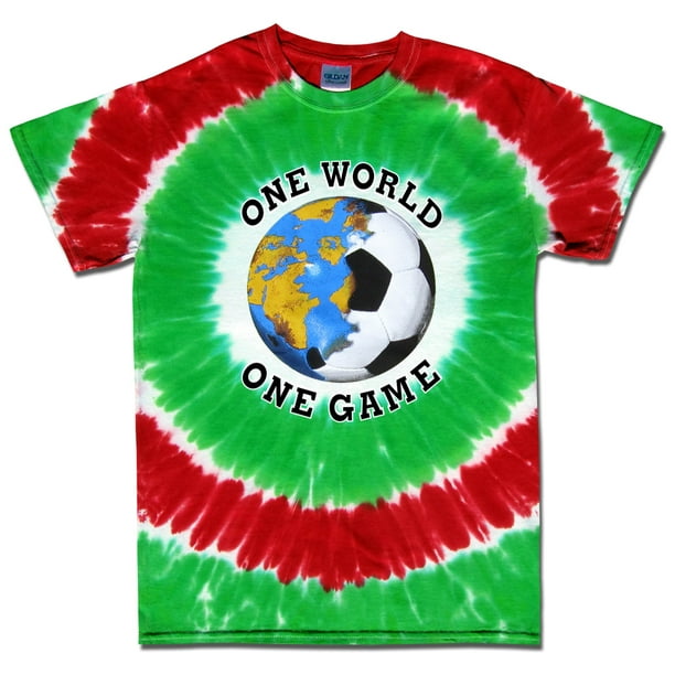 Soccer T-Shirt-One World Tie Dye (White, Green, Red)-Adult Medium Walmart.com