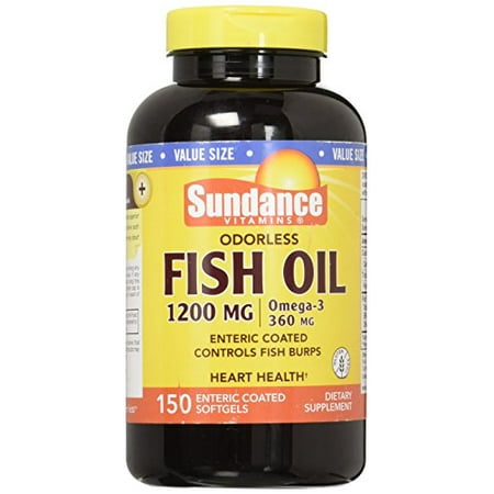 Sundance Omega-3 Odorless Fish Oil 1200 MG, 150 Enteric Coated