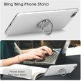 thumbnail image 4 of 4 Pieces Glitter Bling Phone Ring Holders Metal Finger Kickstand 360° Rotation Bling Phone Ring Stand for Universal Tablets and Smartphone (Gold, Silver), 4 of 8
