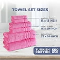 thumbnail image 5 of Hawmam Linen Pink Towels Set | 6-Piece 100% Turkish Cotton | 2 Bath Towels, 2 Hand Towels, 2 Washcloths | Soft, Plush, Fluffy, Quickdry, Super Absorbent | Hotel Quality, Spa, Gym, Dorm, Eco Friendly, 5 of 5