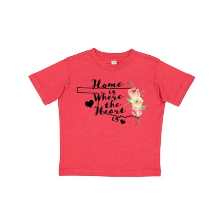 

Inktastic Oklahoma Home is Where the Heart is with Watercolor Floral Gift Toddler Boy or Toddler Girl T-Shirt