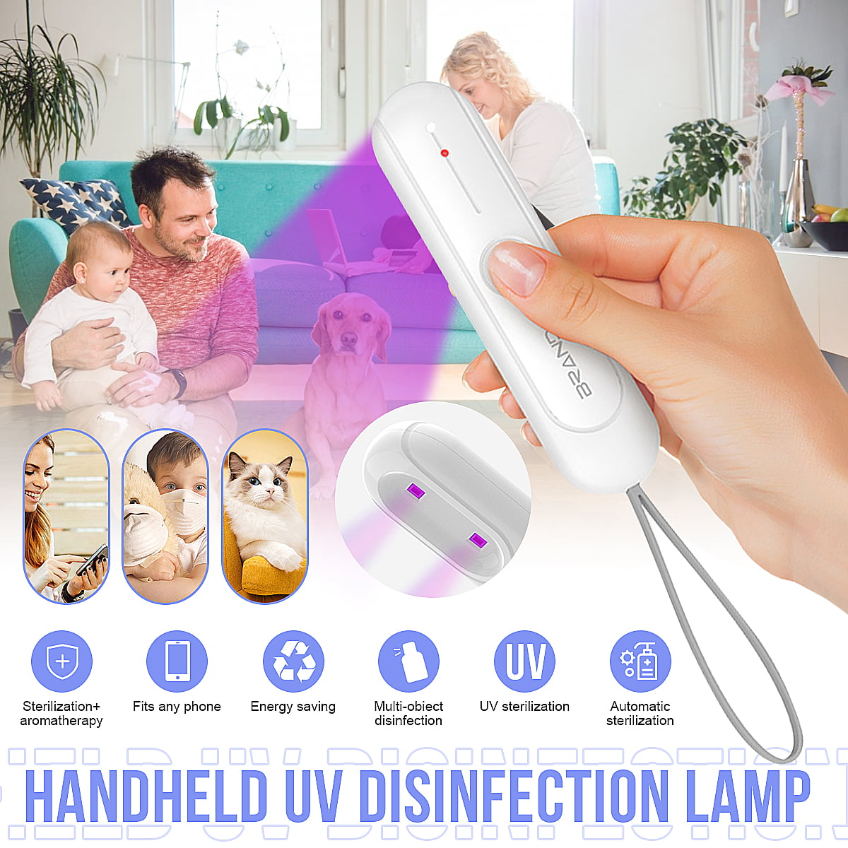USB UV Disinfection Lamp Mini UVC LED Sterilizer Germicidal Home Lights Portable 