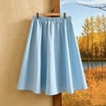 thumbnail image 6 of Bovxnpu Women's Plus Size Midi Skirt A-Line Flowy Skirts Plus Size Elastic Waist Casual Daily Wear Skirts, 6 of 7