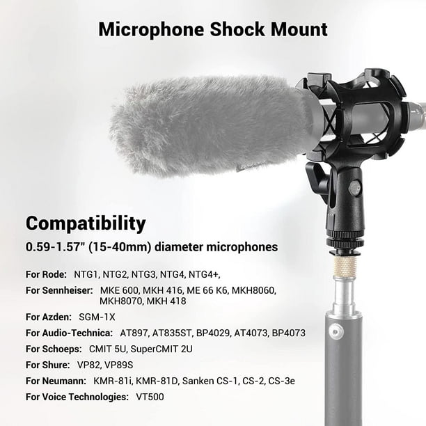 SMALLRIG Microphone Shock Mount with Cold Shoe for Camera 1859