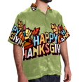 thumbnail image 2 of Thanksgiving Font Men's Printed Button Down Short Sleeve Casual Summer Beach Shirt - Unisex, 2 of 6