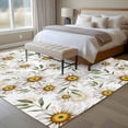 thumbnail image 4 of 6'x9' Area Rugs, White Daisies Indoor Outdoor Area Rug for Living Room Bedroom, Pastoral Farmhouse Botanical Flowers Leaf Washable Bathroom Rugs Kitchen Floor Carpet Mats Home Decor Aesthetic, 4 of 8