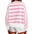 thumbnail image 4 of hxobax Juniors Teens Cute Sweatshirts Striped Colorblock Pullover Tops for Womens Preppy Sweatshirts, 4 of 7