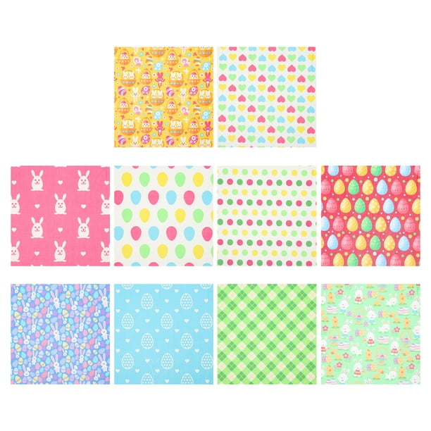 FELTECHELECTR 10 piezas de telas de patchwork estilo Pascua para hacer manualidades de costura