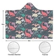 thumbnail image 3 of Wearable Blanket,DarkBlue Colorful Dinosaurs Plants Pattern Hooded Wearable Flannel Blanket for Adults & Teens with Buckle,Winter Poncho Shawl Wrap Cape,60"x80", 3 of 5