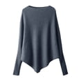 thumbnail image 4 of Oversized Batwing Sleeve Pullover Sweater Soft Comfortable Loose Fit Crewneck Long Sleeve Tunic Top For Casual Wear Elegant Versatile Knitted With Modern Design, 4 of 4