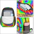 thumbnail image 4 of Red and Green Tie Dye Pattern 17" Waterproof Oxford School Backpacks for Teens, S-Shape Padded Straps, for School, Travel, Hiking, Camping, 4 of 5