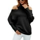 thumbnail image 1 of Women Knitted Top, Women Sweater Loose Long Sleeve Breathable Turtleneck  For Winter ANGGREK Negro S, 1 of 6