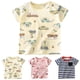 thumbnail image 2 of Gibobby Blusas De Moda Camisa de manga corta para niños pequeños, camisa con estampado de rayas de peces y coches de dibujos animados para niños y niñas, prendas de vestir(Amarillo, 12-18 Meses), 2 of 4