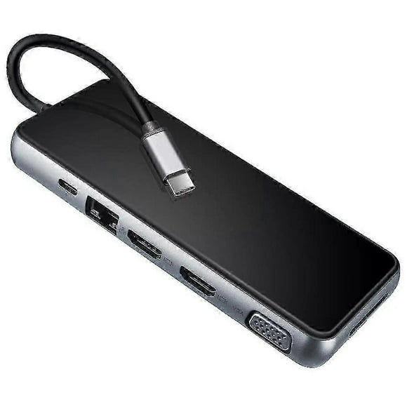 USB C Hub Laptop Docking Station, 12 in 1 USB C Docking Station - Triple Display Dual 4K, VGA, Ethe