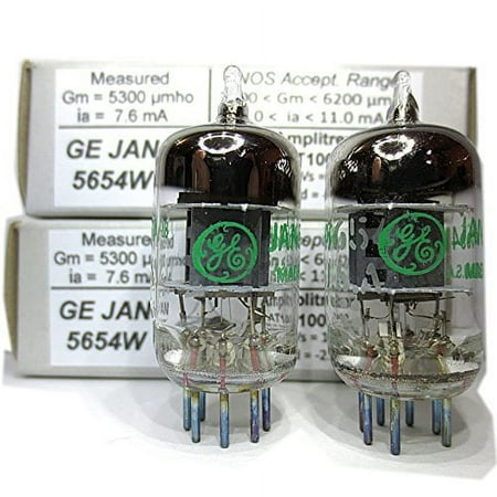 Riverstone Audio - Tested/Matched Pair (2 Tubes) 7-Pin GE JAN 5654W Fully-Tested Vacuum Tubes - Upgrade for 6AK5 / 6J1 / 6J1P / EF95 - GE 5654W Platinum Grade Pair