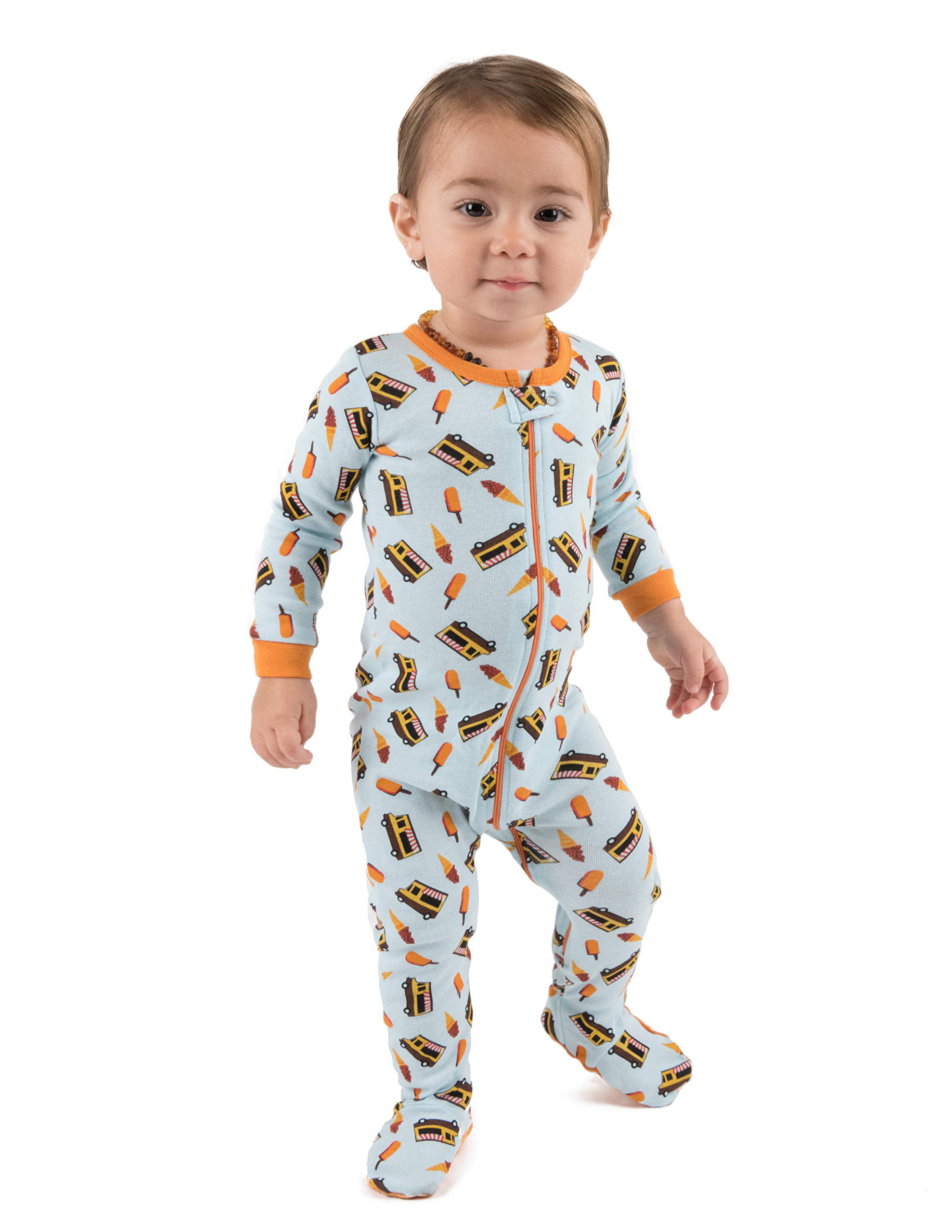 Size 6-12 Months-5 Toddler Leveret Kids Pajamas Baby Boys Girls Footed Pajamas Sleeper 100/% Cotton