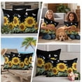 thumbnail image 5 of Sunflowers Outdoor Waterproof Pillow Covers, Botanical Watercolor Butterfly Plant Decorative Square Throw Pillowcase Sofa Cushion Sham for Patio/Couch/Chair, 26"x26" 2 Pack, 5 of 8