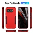 thumbnail image 4 of Feishell Case Fit for Apple Google Pixel 9A,Military Grade Shockproof Protection Hybrid Armor Double Layer Hard PC + Soft TPU Drop Resistant Anti-Fingerprint Phone Cover,Red+Rose, 4 of 7