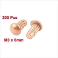 thumbnail image 2 of Unique Bargains 200 Pcs 1/8" x 1/4" Copper Round Head Solid Rivets Knurled Shanks, 2 of 2