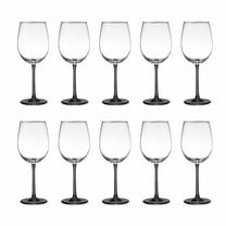 10 ARC Cachet White Wine Glasses Set, 16 oz. - Wedding, Favors, Cheap, Sturdy - Black