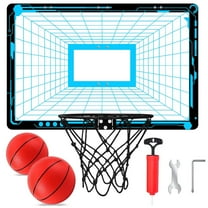 Basketball Hoop Set - Indoor Outdoor Basketball Hoop for Door & Wall Complete Accessories, Basketball Toy Gift Perfect for Boys Girls Teens Adults