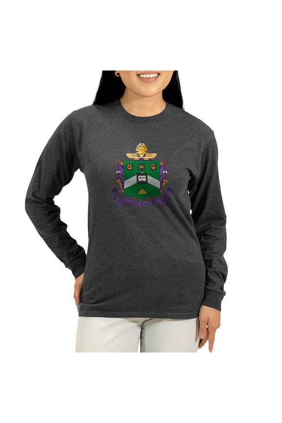 - Delta Sigma Phi Coat Of Arms Long Sleeve T Shirt - Women's Long Sleeve Graphic Tee Casual Fit