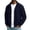 465#Navy, variant on Men's Corduroy Jacket Heavyweight Stand Collar Fleece Lined Relaxed Fit Fall Winter Casual Outerwear
