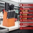 thumbnail image 4 of Vesteel Kitchen Knife Set with Block, 16-Piece High Carbon Stainless Steel Knife Block Set Includes Chef Utility Paring Steak Serrated Bread Knife, 4 of 9