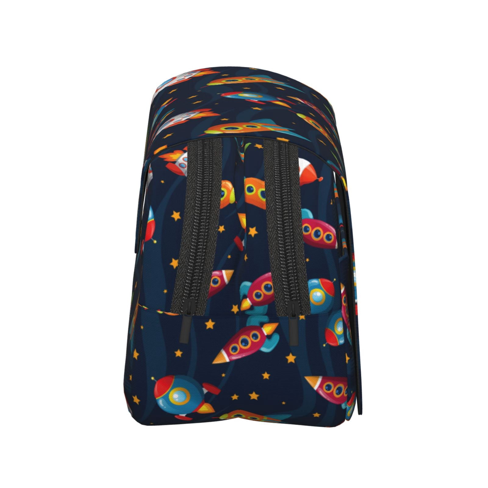 Rateoe Spaceships and Stars Pattern Double Clamshell Pen Case, Storage Organizer with Two Zipper Compartments– Holds Up to 50 Pencils & Pens