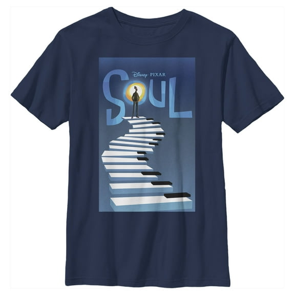 Boy's Soul Official Poster  Graphic Tee Navy Blue Large