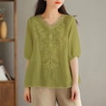 thumbnail image 4 of Summer Women's Three-Dimensional Embroidery T-Shirt, 4 of 7