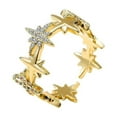 thumbnail image 1 of ziyahi Bague Géométrique Ajustable Étoile à Cinq Branches Bague Ouverte en Micro-Incrusté pour Femmes, 1 of 9